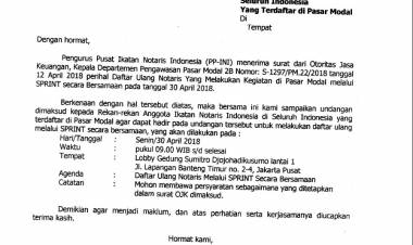 Surat PP INI kepada Notaris yang terdaftar di Pasar Modal